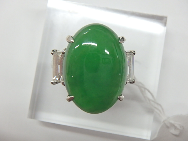 Pt900 ヒスイ 13g 14.47ct 1.31ct