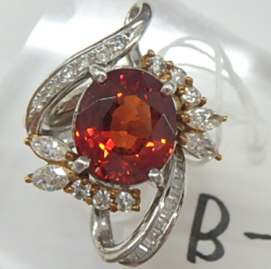 K18　Pｔ900　スペサタイトガーネット11.9ｇ　6.260ｃｔ　1.41ｃｔ