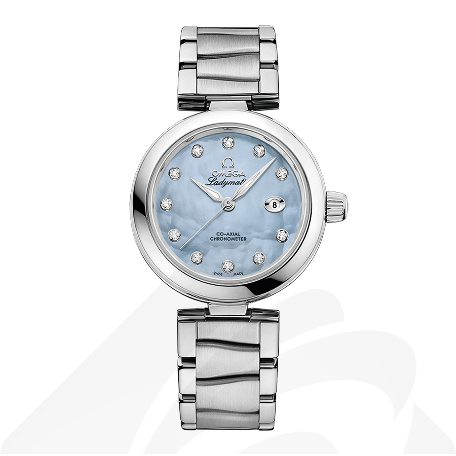 オメガ De Ville Ladymatic 素材:ステンレススティール 色:ブルー