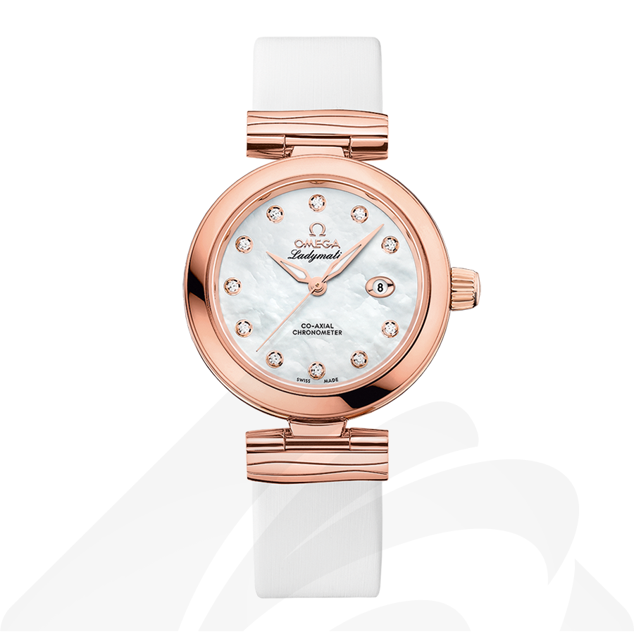 オメガ De Ville Ladymatic 素材:セドナゴールド 色:ホワイト