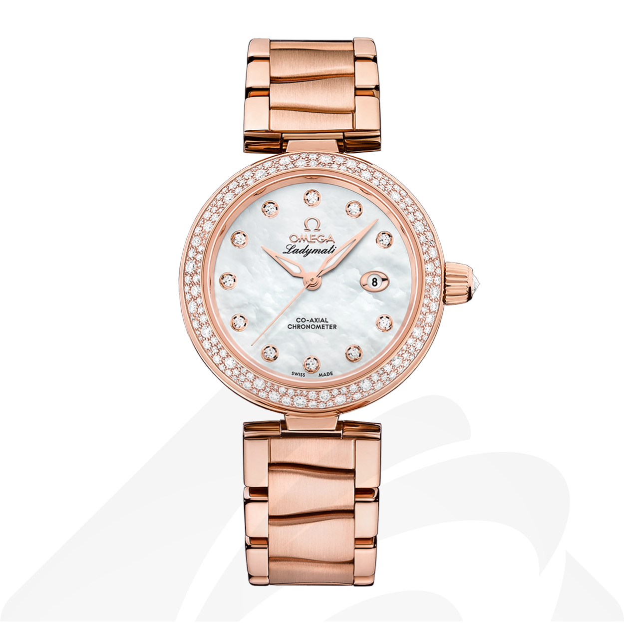 オメガ De Ville Ladymatic 素材:セドナゴールド 色:ホワイト
