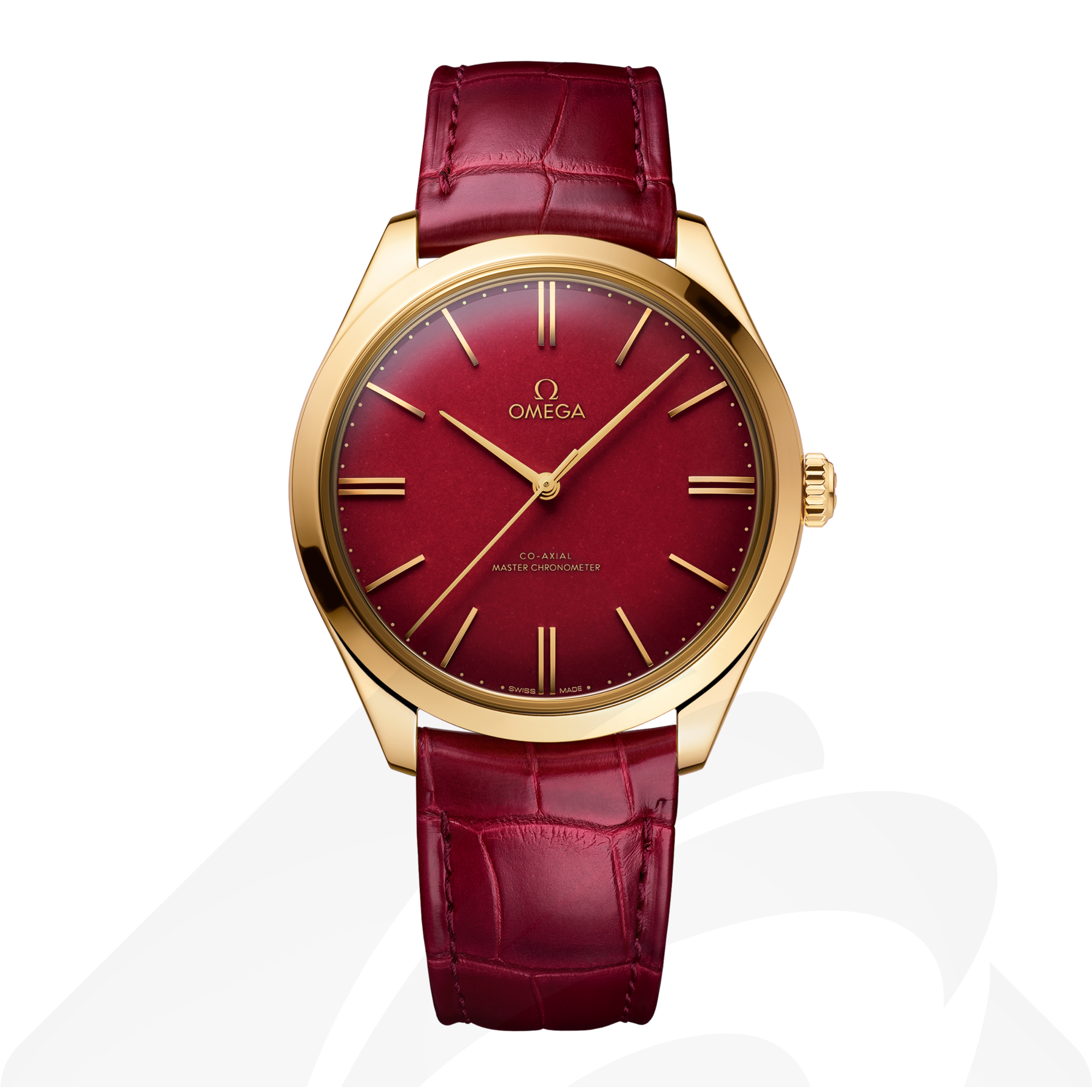 オメガ De Ville Trésor 素材:イエローゴールド 色:レッド
