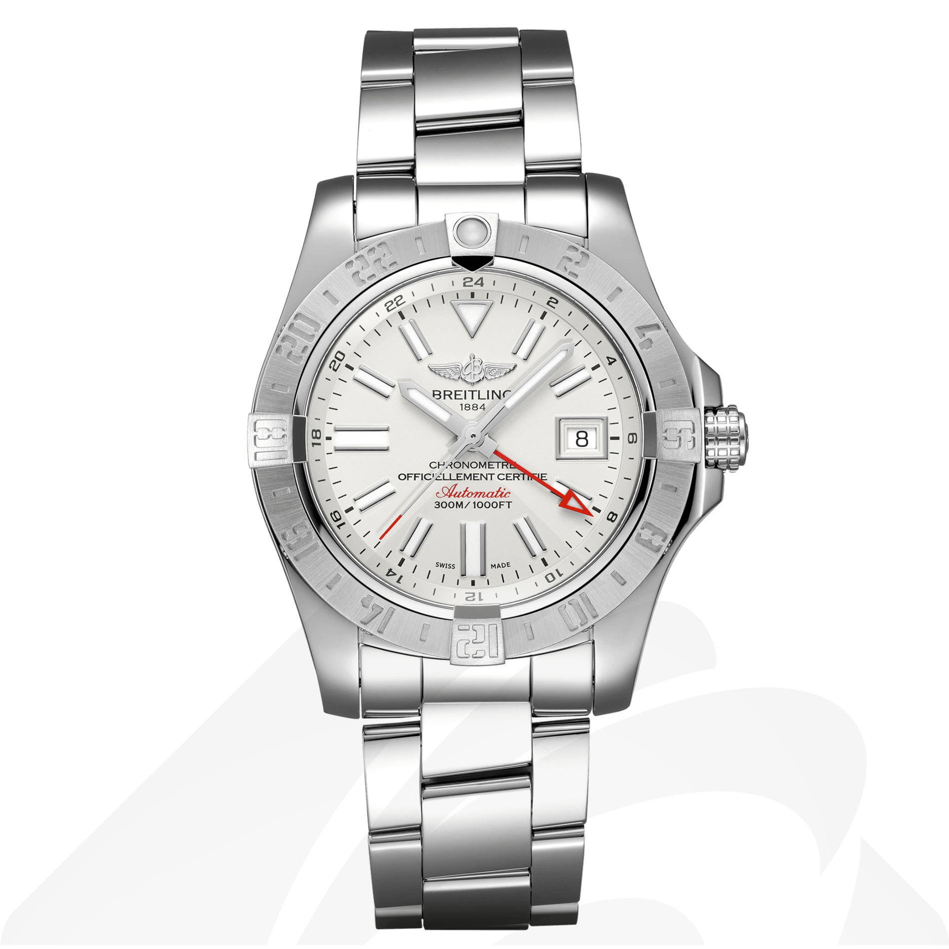 ブライトリング アベンジャー II GMT  素材:ステンレススチール 色:ホワイト