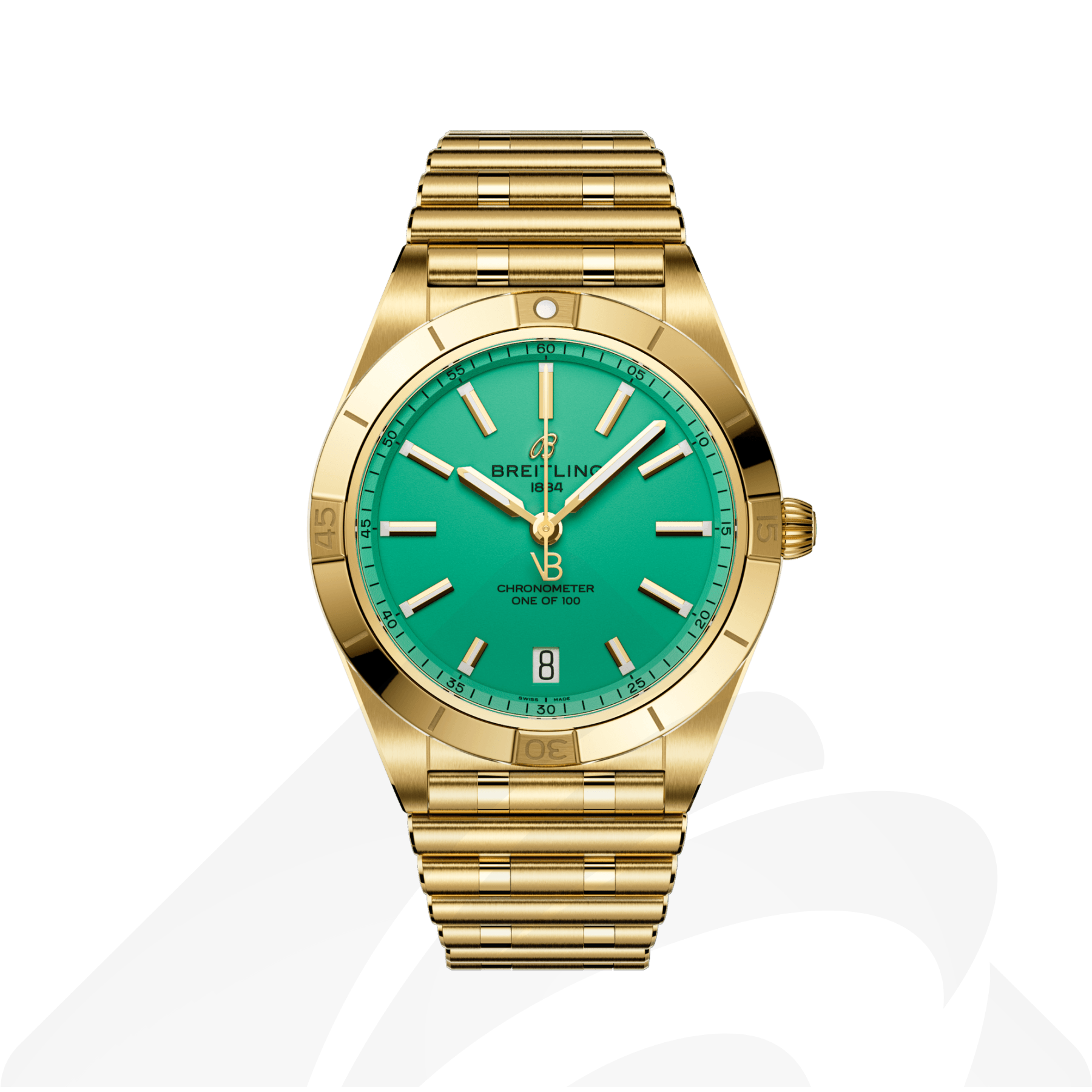 ブライトリング クロノマット オートマチック36ヴィクトリア・ベッカム  素材:18Kイエローゴールド 色:ペパーミント