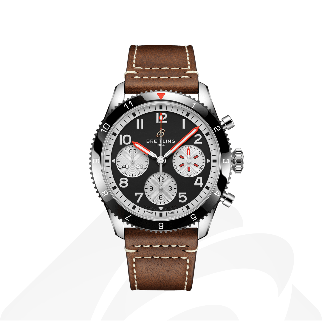 ブライトリング クラシック アヴィ クロノグラフ 42 モスキート  素材:ステンレススチール 色:ブラック