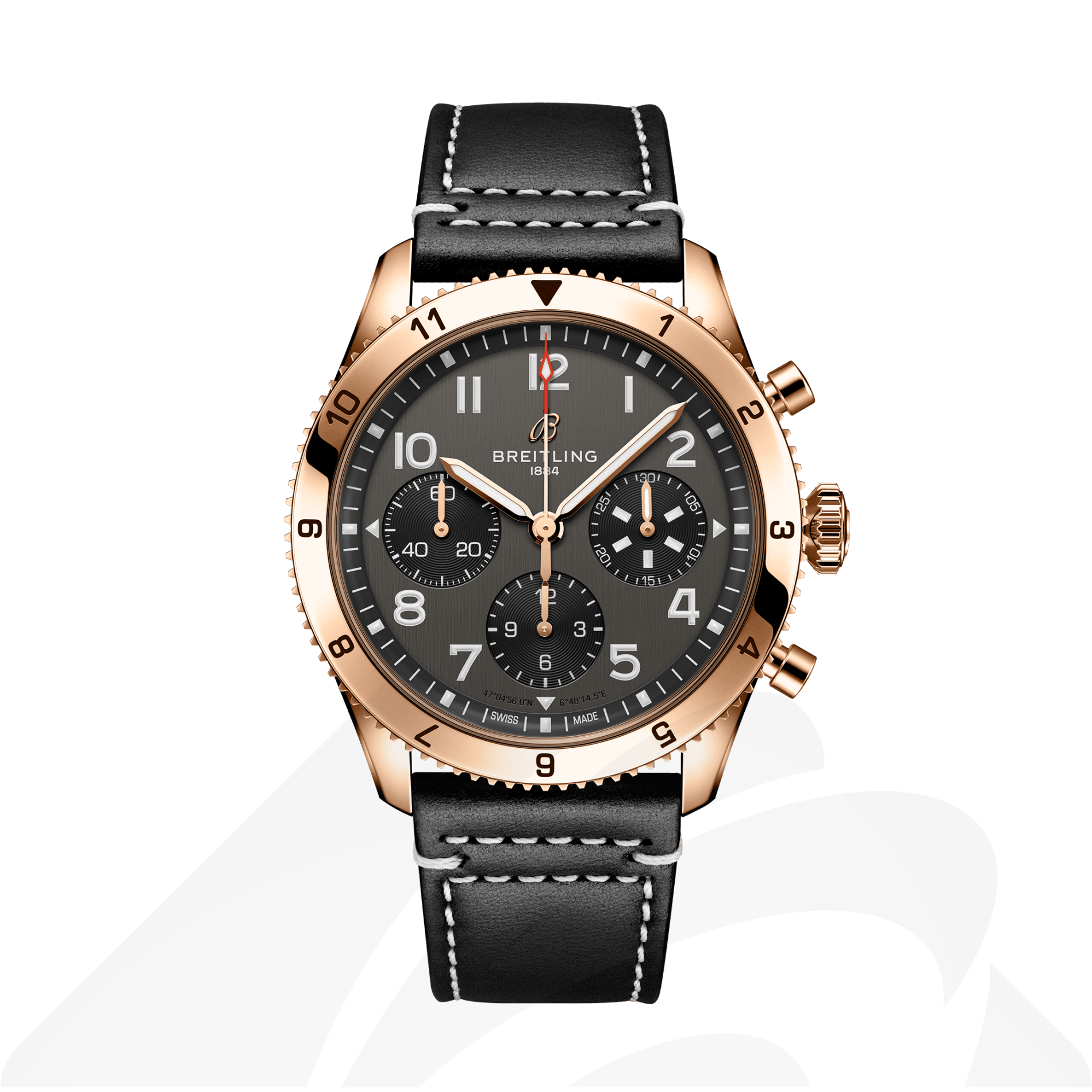 ブライトリング クラシック アヴィ クロノグラフ 42 P-51 マスタング  素材:18Kレッドゴールド 色:ブラック