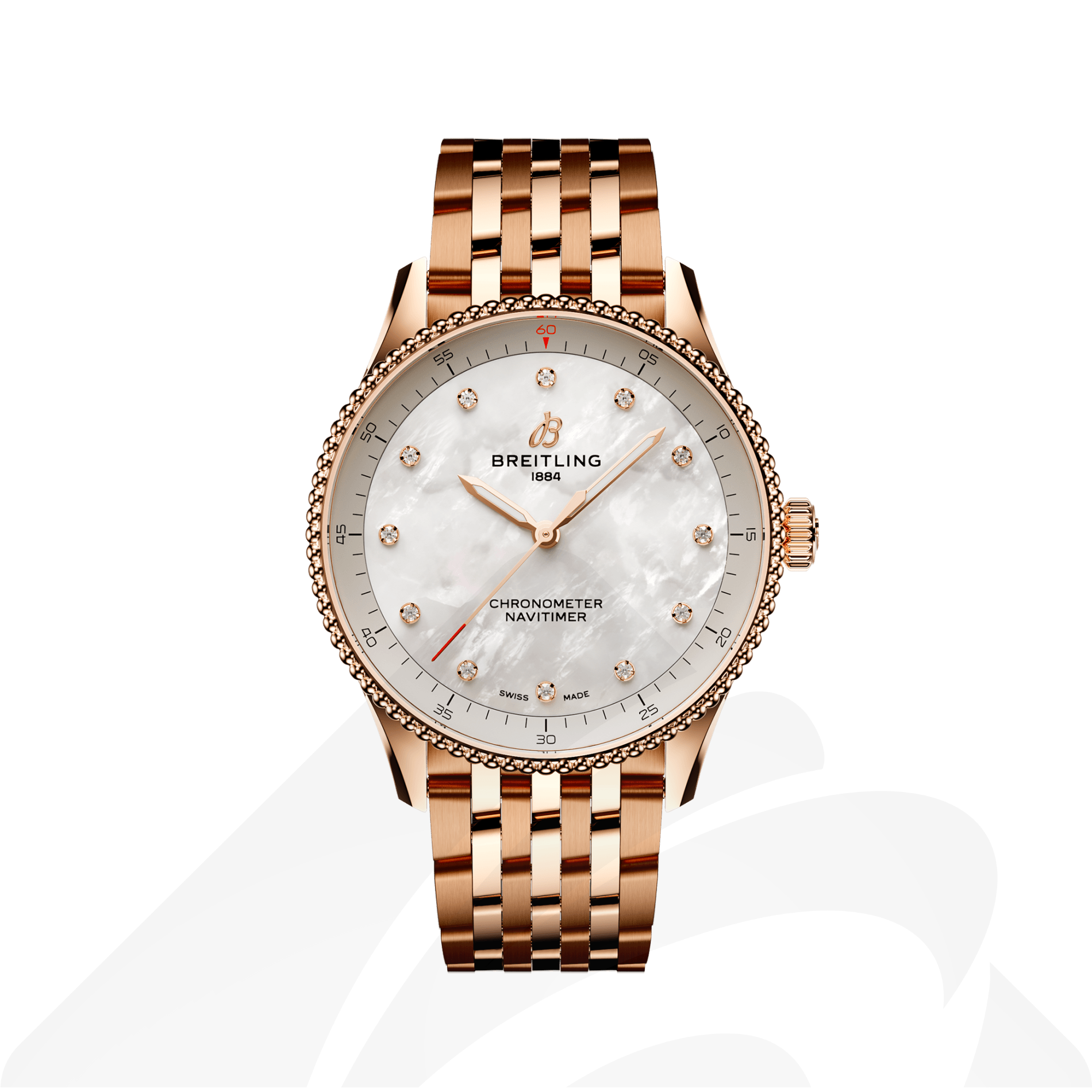 ブライトリング ナビタイマー 32  素材:18Kレッドゴールド 色:マザーオブパール