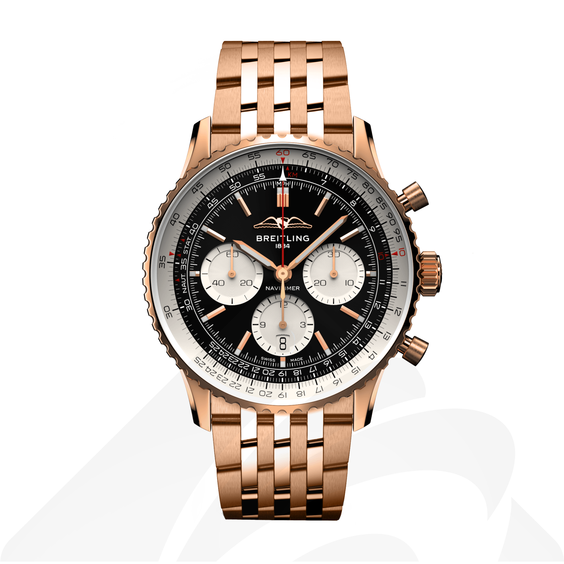 ブライトリング ナビタイマー B01 クロノグラフ 43  素材:18Kレッドゴールド 色:ブラック