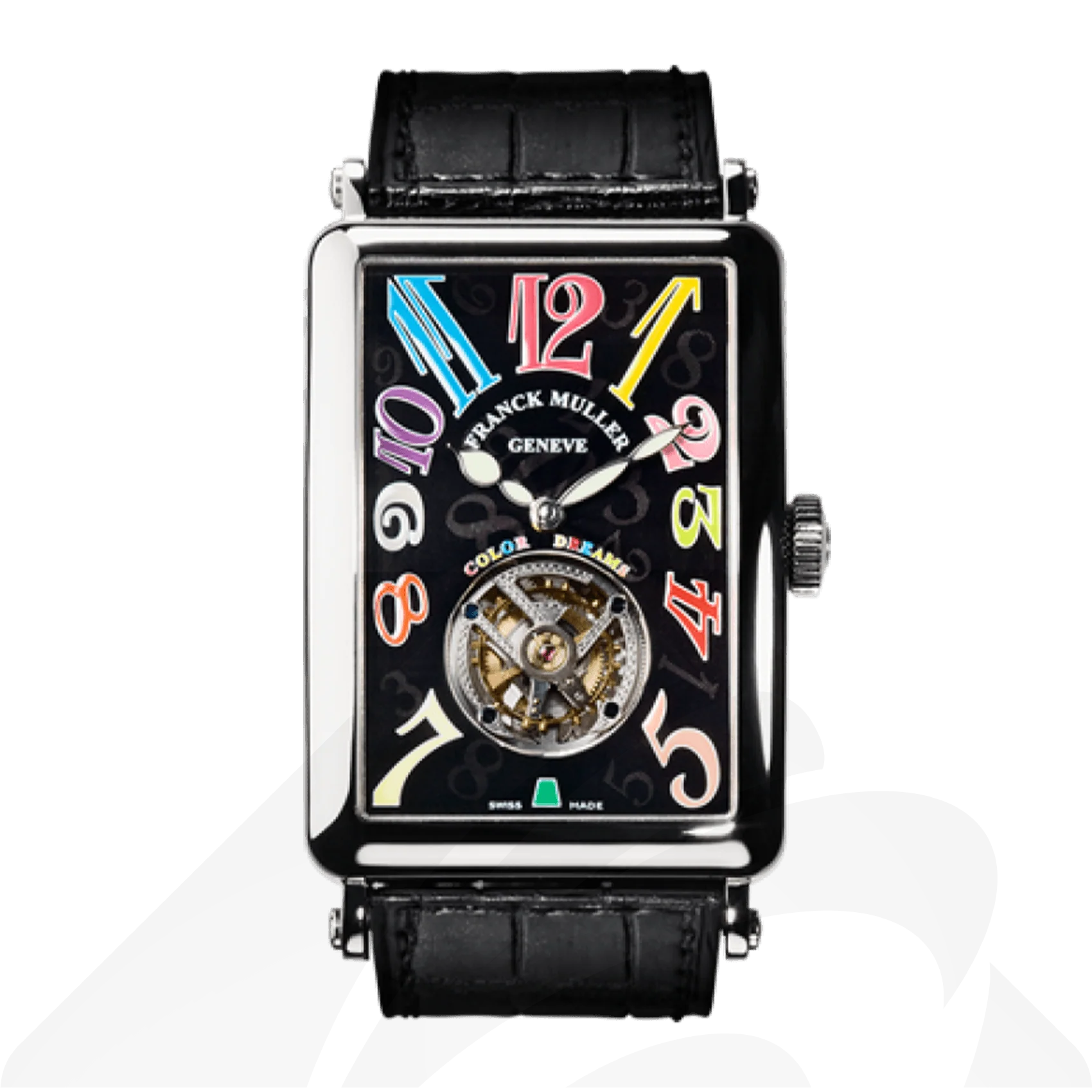 フランクミュラー ロングアイランド カラードリーム トゥールビヨン  素材:18Kホワイトゴールド 色:ブラック