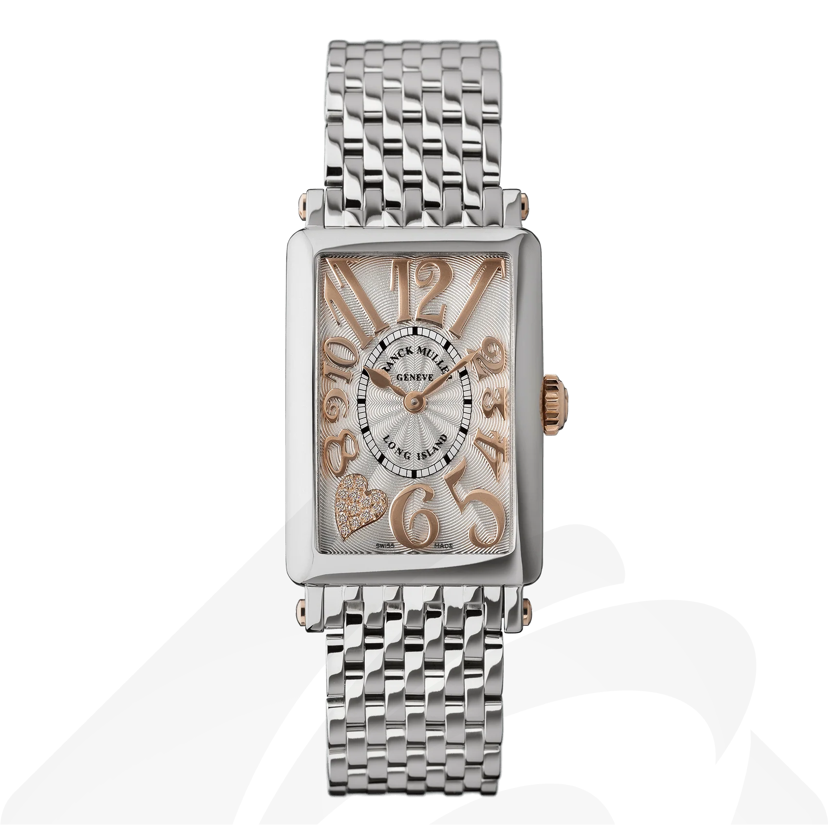 フランクミュラー ロングアイランド レリーフ ハート ダイヤモンド  素材:ステンレススティール 色:ホワイト