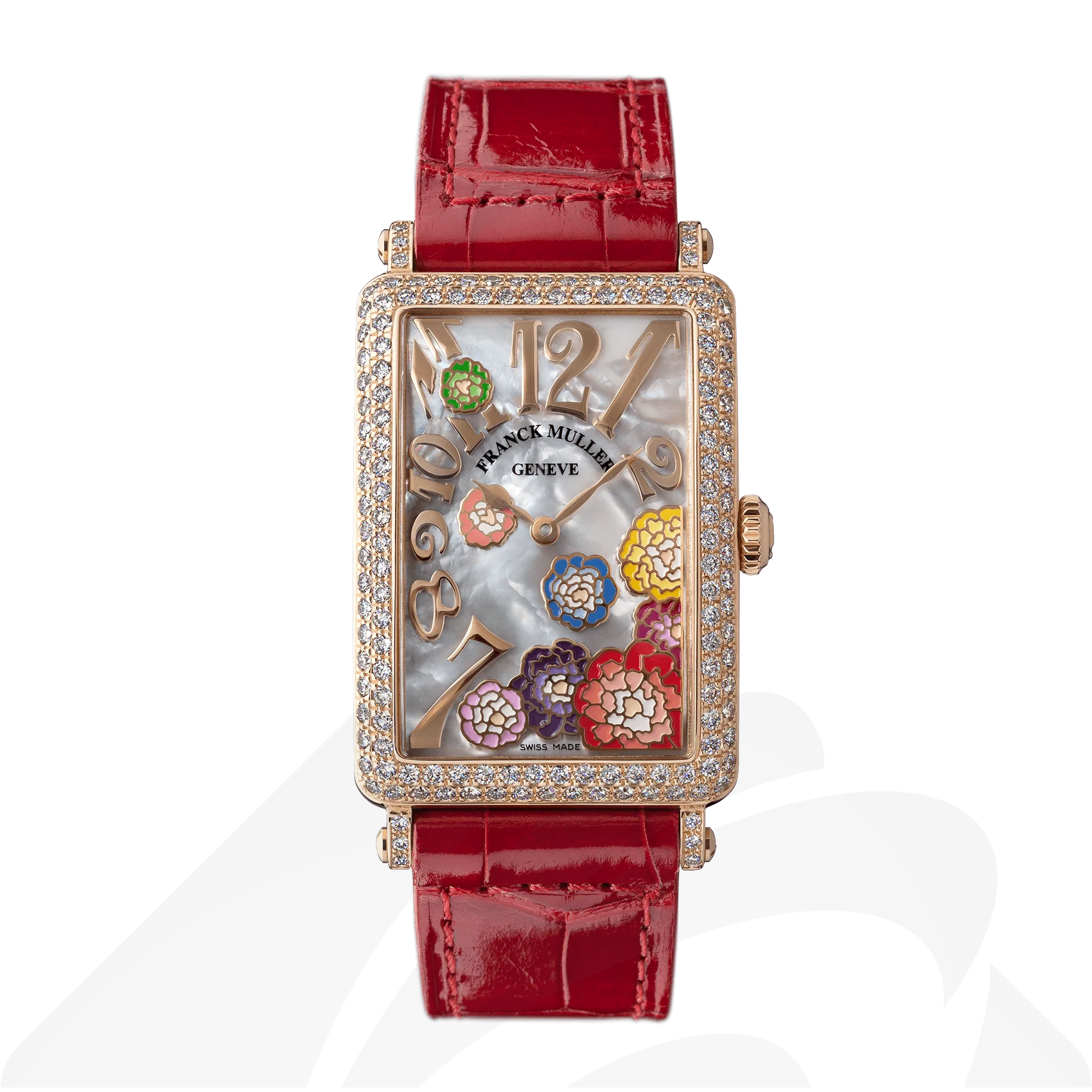 フランクミュラー ロングアイランドダイヤモンド  素材:18Kピンクゴールド 色:レッド