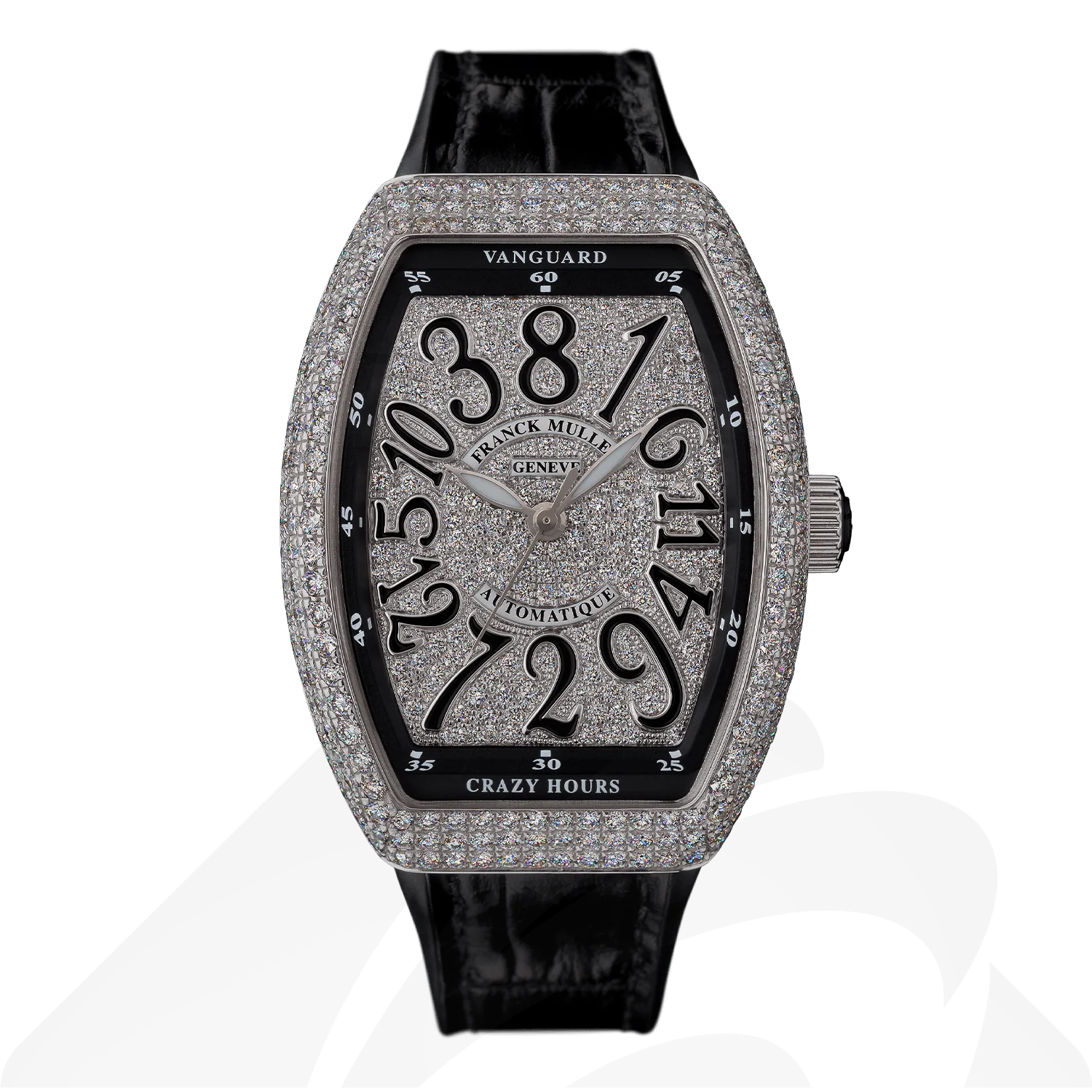 フランクミュラー ヴァンガード レディ クレイジー アワーズ ダイヤモンド  素材:ステンレススティール 色:ブラック