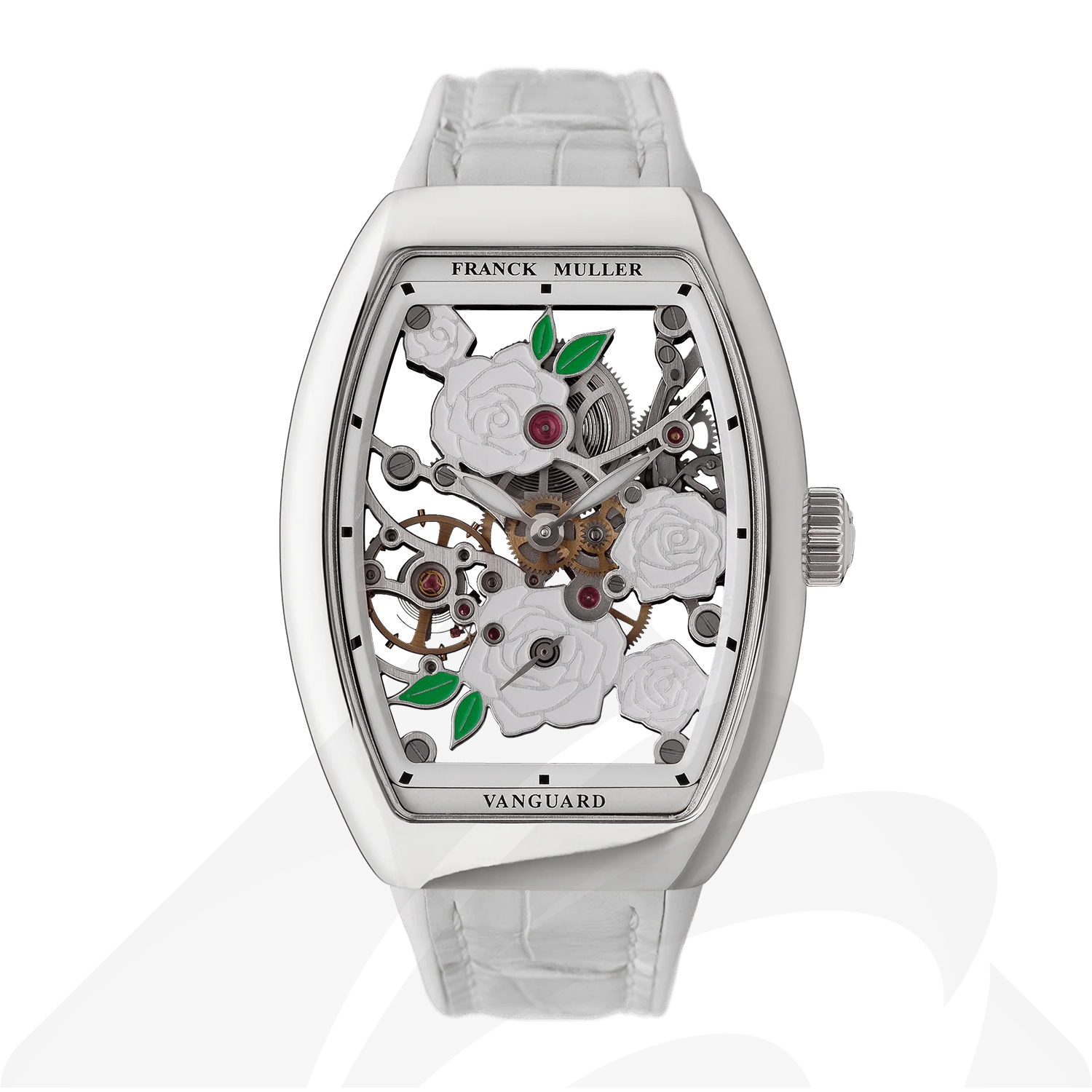 フランクミュラー ヴァンガード レディ ローズ スケルトン  素材:ステンレススティール 色:ホワイト