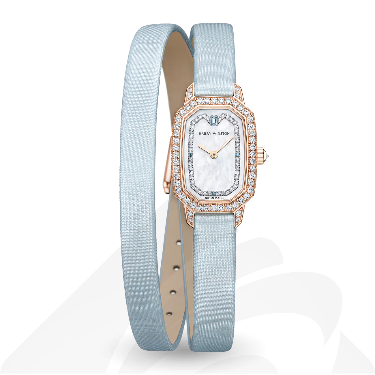 ハリーウィンストン Harry Winston Emerald 素材:18Kローズゴールド 色:ライトブルー