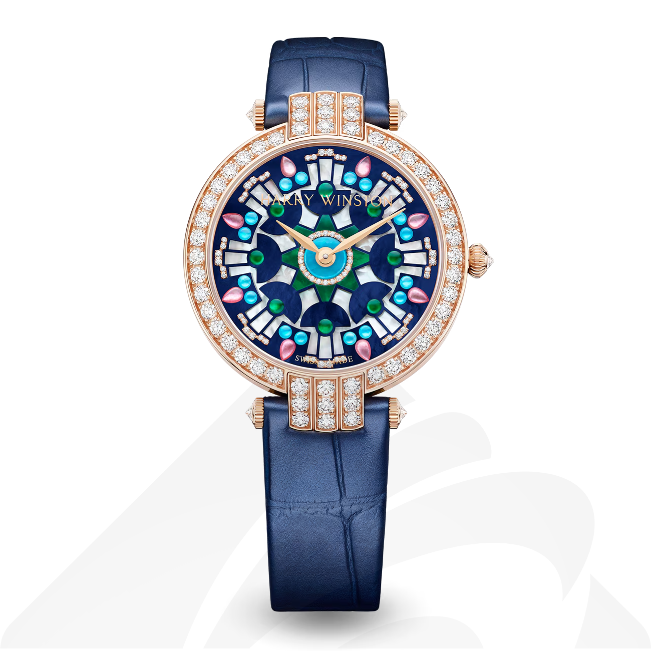 ハリーウィンストン Harry Winston Premier Kaleidoscope Automatic 36mm 素材:18Kローズゴールド 色:ネイビー