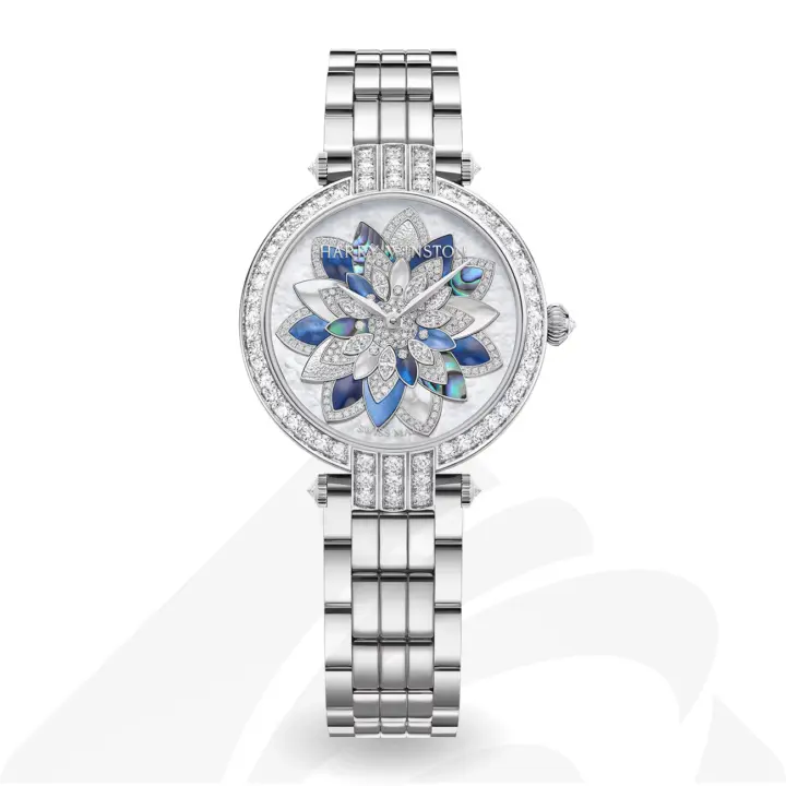 ハリーウィンストン Harry Winston Premier Lotus Automatic 31mm  素材:18Kホワイトゴールド 色:ブルー