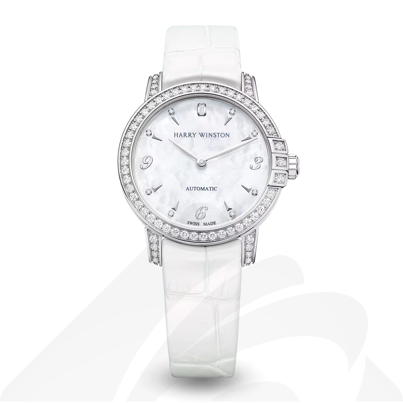 ハリーウィンストン Midnight Automatic 29mm 素材:18Kホワイトゴールド 色:ネイビー