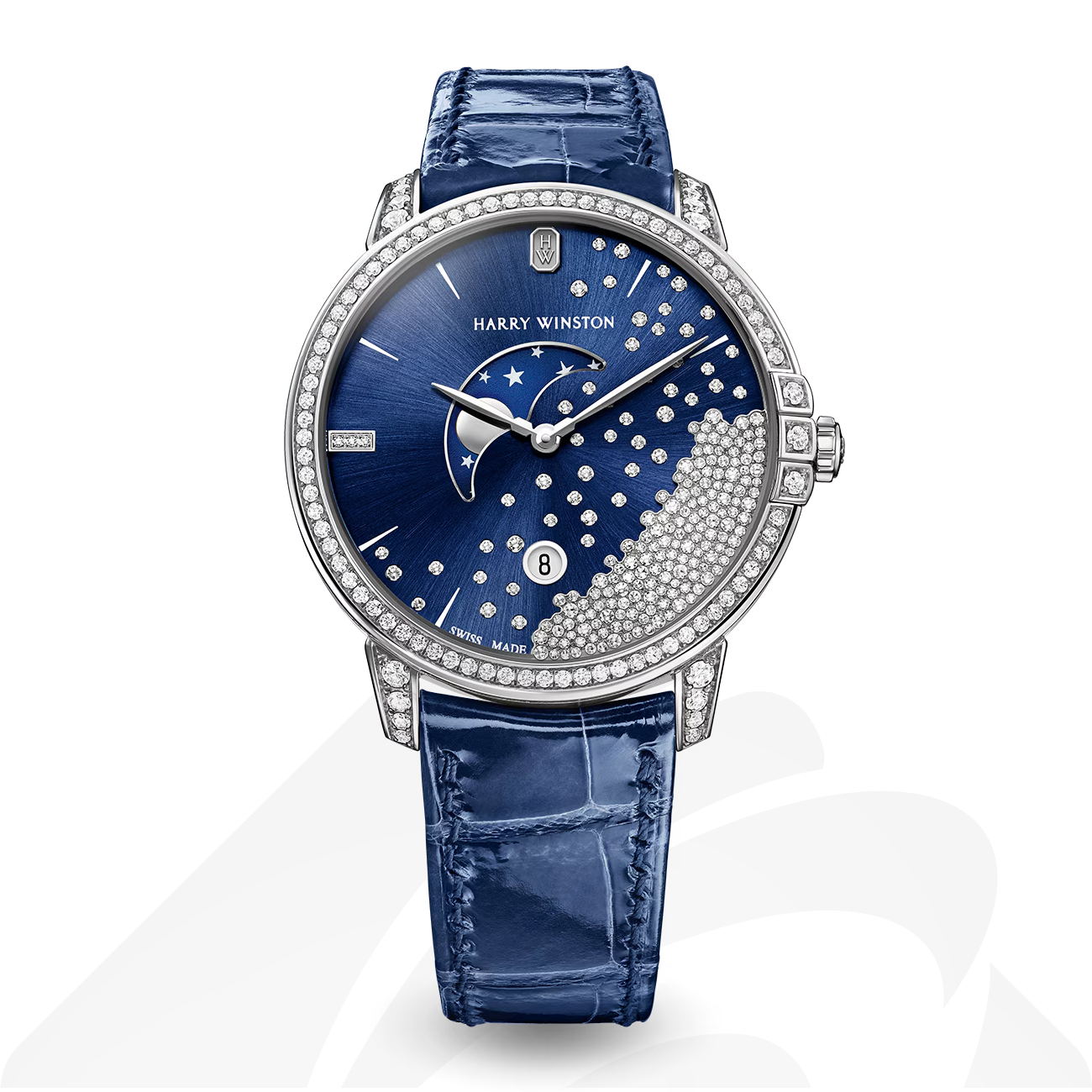 ハリーウィンストン Midnight Diamond Drops 39mm 素材:18Kローズゴールド 色:ホワイト