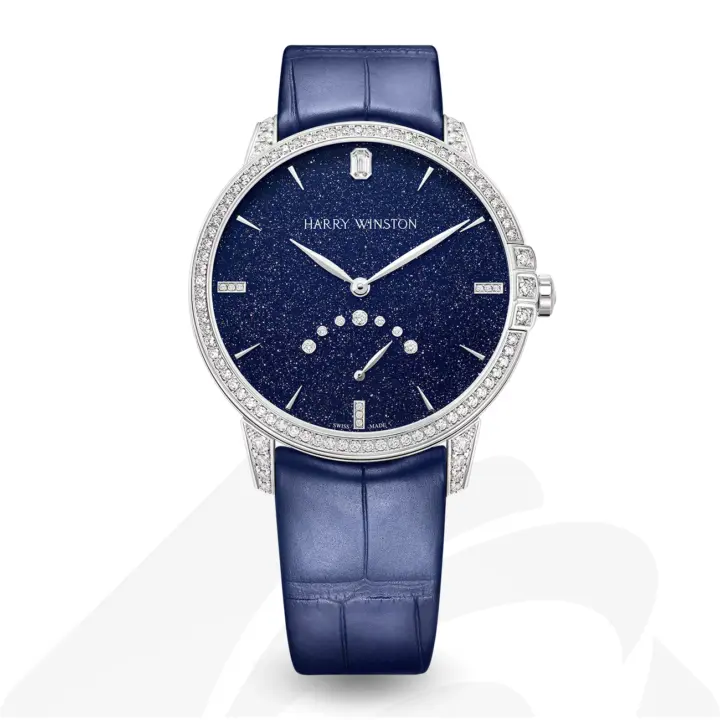 ハリーウィンストン Midnight Retrograde Second Automatic 39mm  素材:18Kホワイトゴールド 色:ブルー