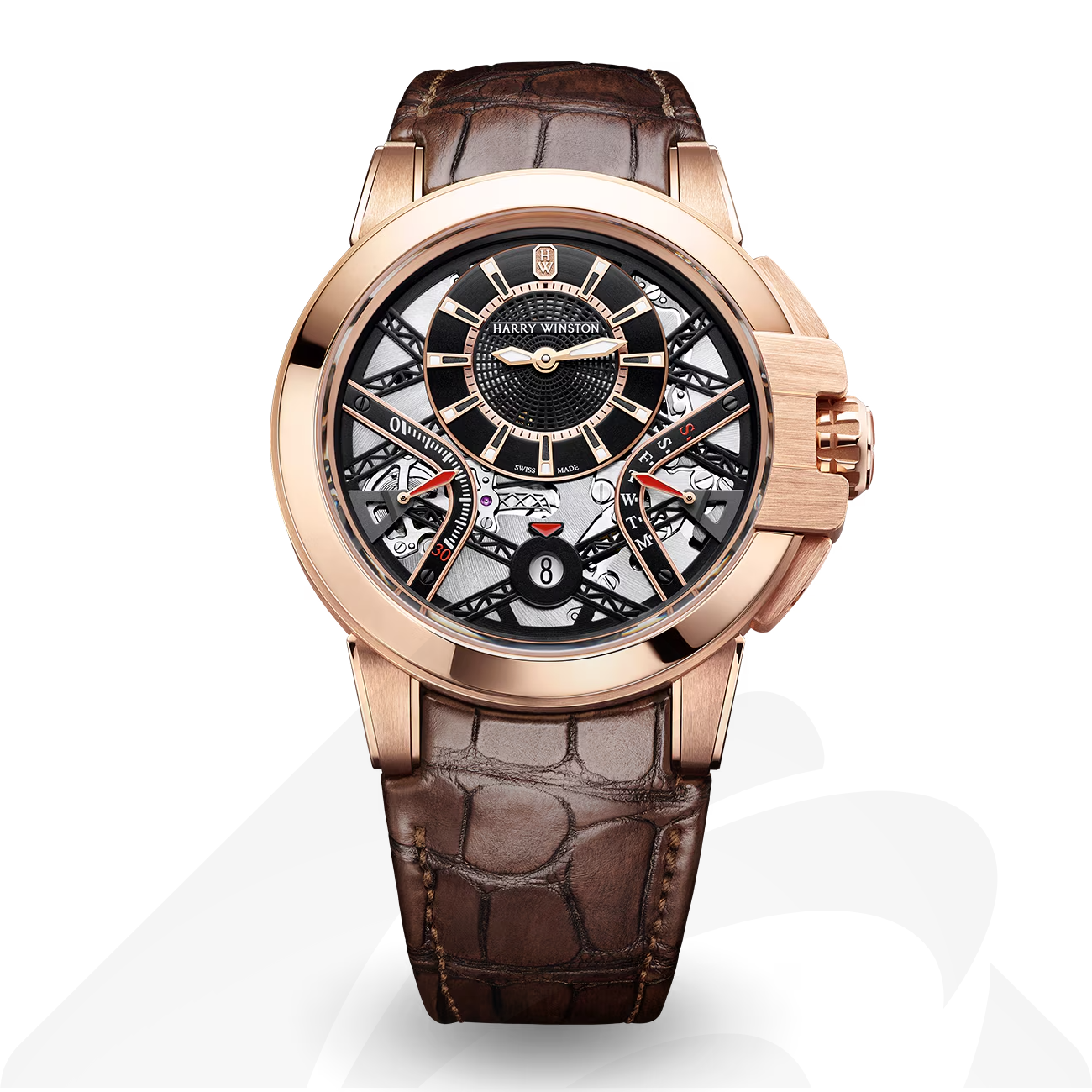 ハリーウィンストン Ocean Biretrograde Automatic 42mm 素材:18Kローズゴールド 色:ブラック