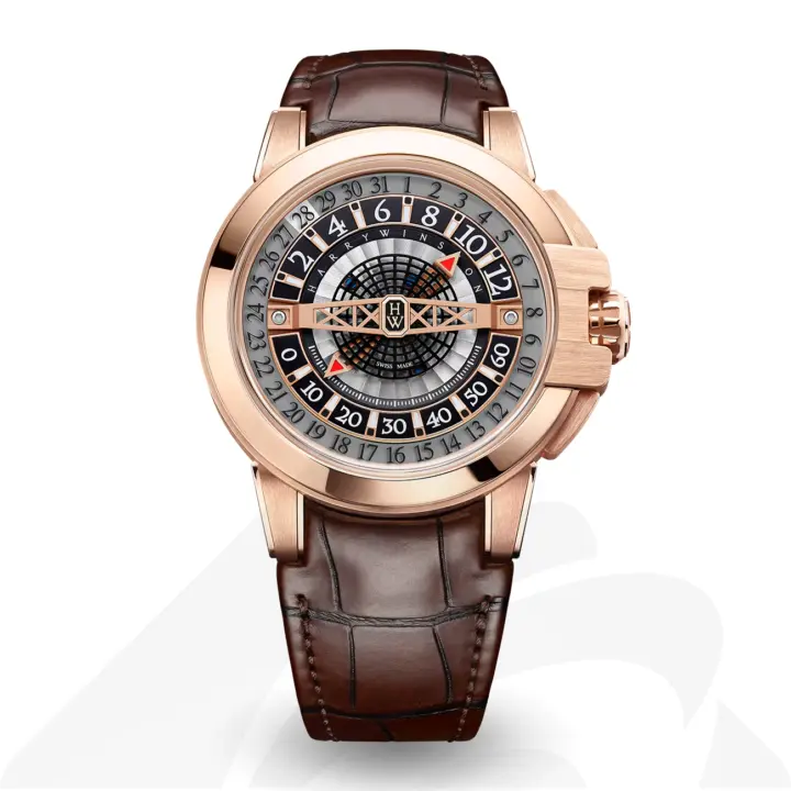 ハリーウィンストン Ocean Retrograde Automatic 42mm  素材:18Kローズゴールド 色:グレー