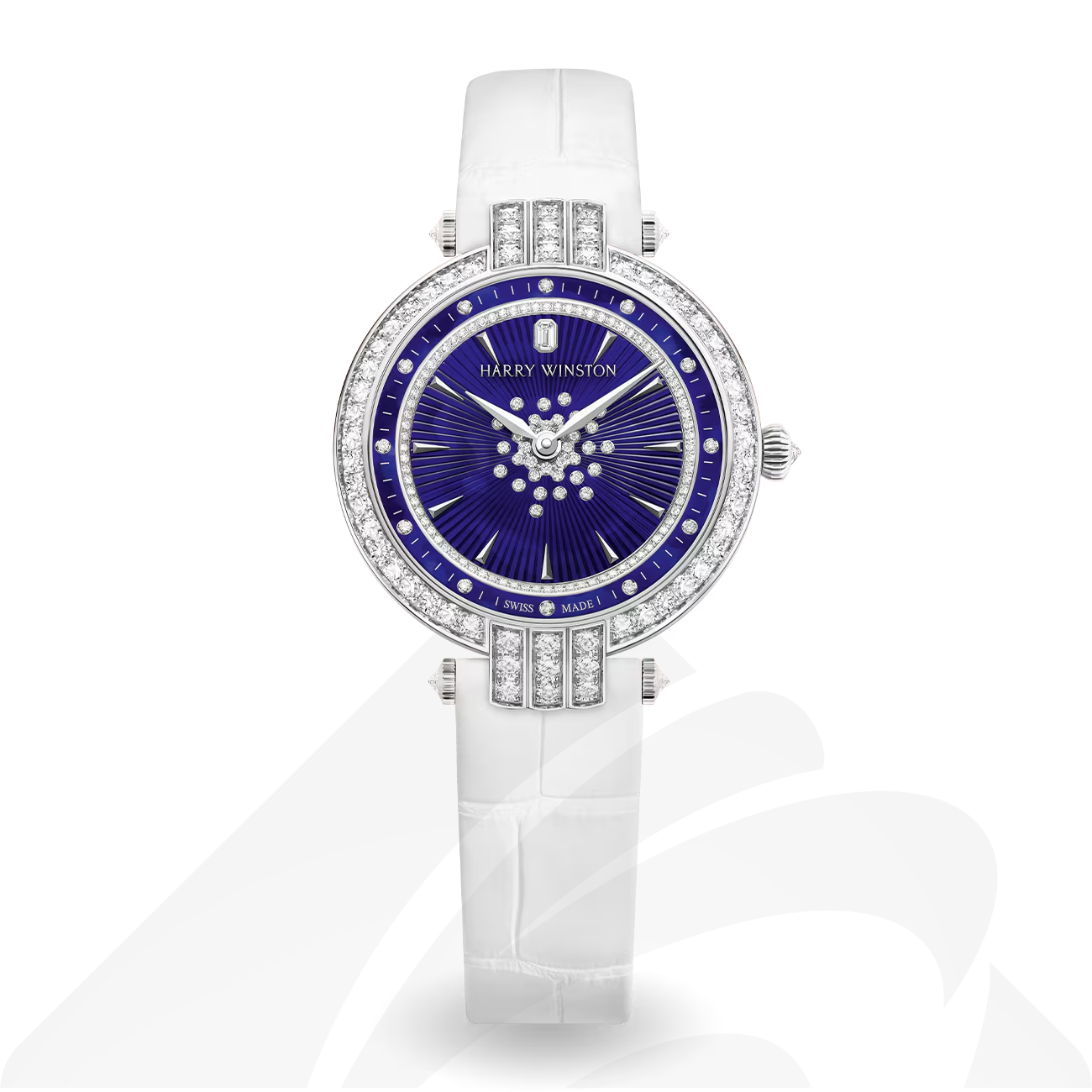 ハリーウィンストン Premier Automatic 31mm 素材:18Kホワイトゴールド 色:ホワイト×ネイビー