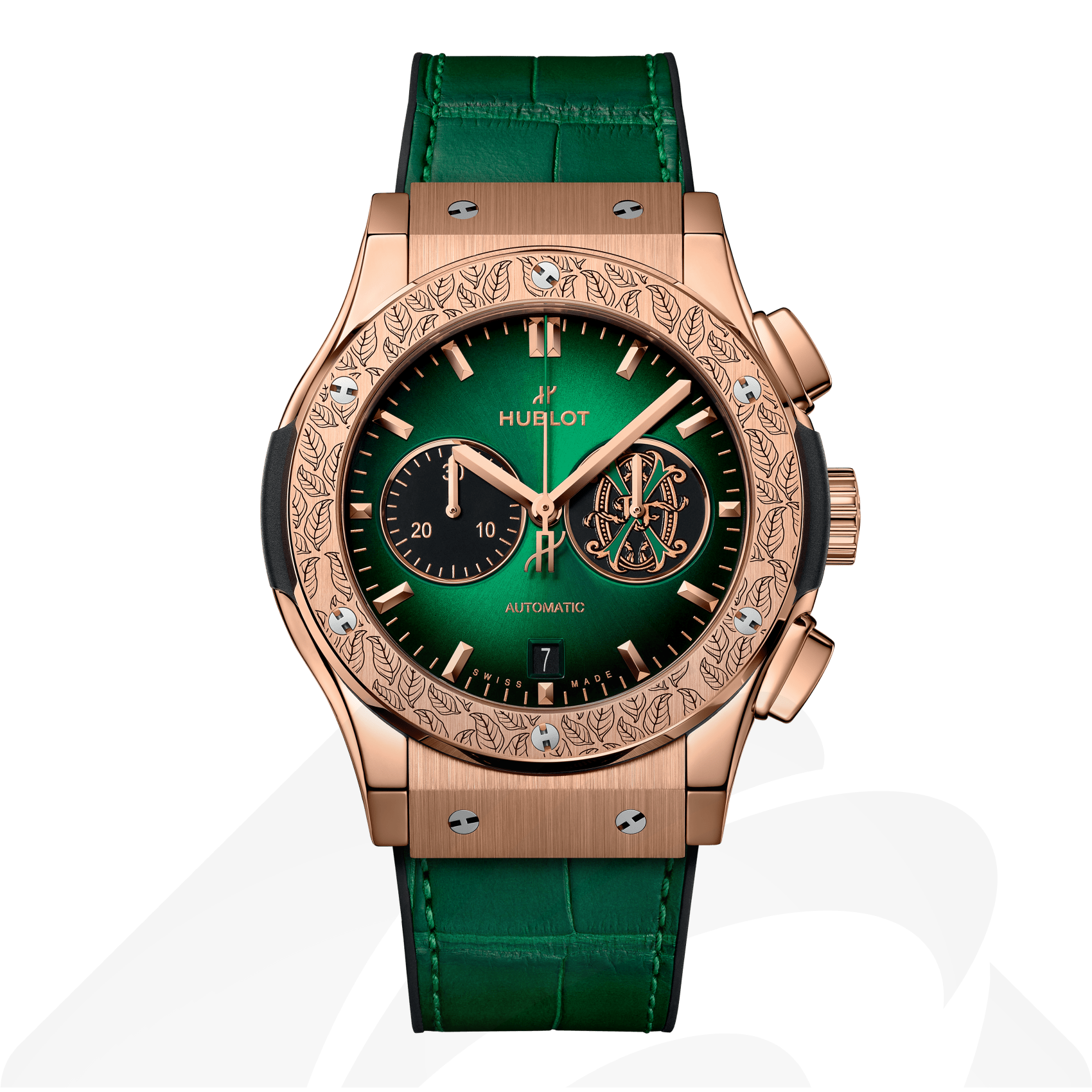 ウブロ クロノグラフ アルトゥーロ・フエンテ キングゴールド  素材:18Kキングゴールド 色:グラデーショングリーン