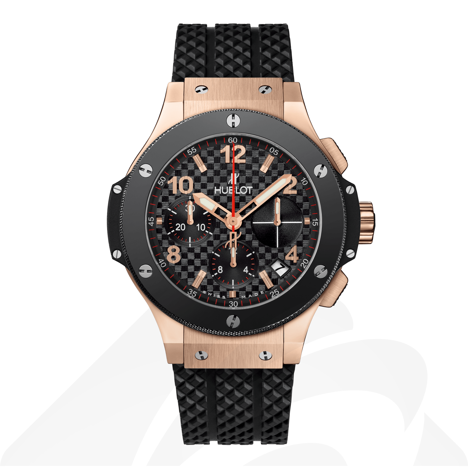 ウブロ ゴールドセラミック  素材:18K 5Nゴール 色:カーボン・エフェクト