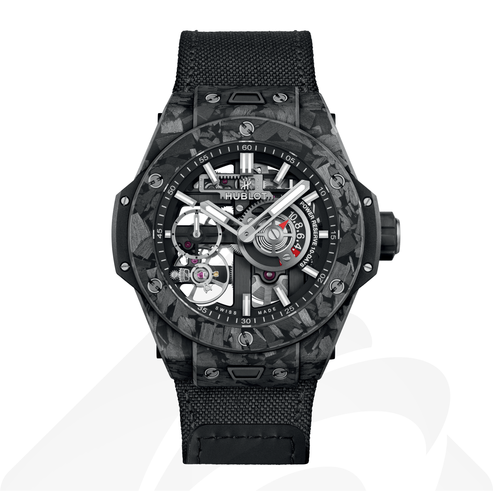 ウブロ メカ‐10 フロステッドカーボン  素材:マットブラックフロステッドカーボン 色:マットブラック スケルトン