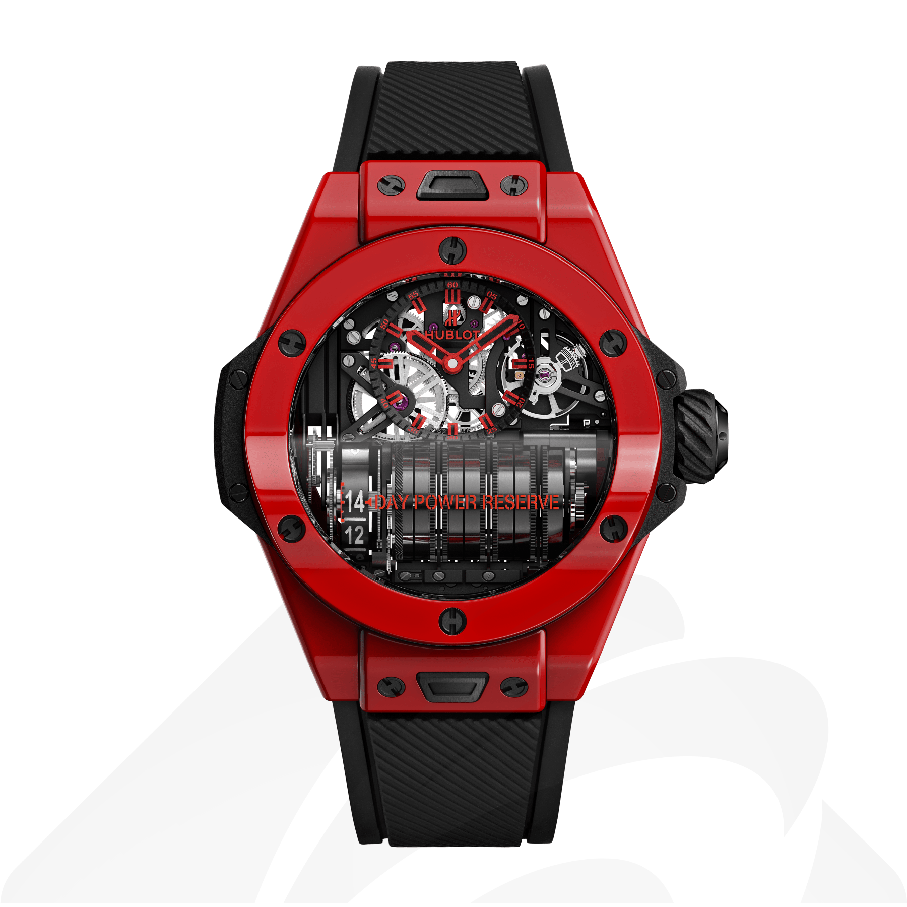 ウブロ MP-11 14デイ パワーリザーブ レッドマジック  素材:レッドセラミック 色:サファイアクリスタル