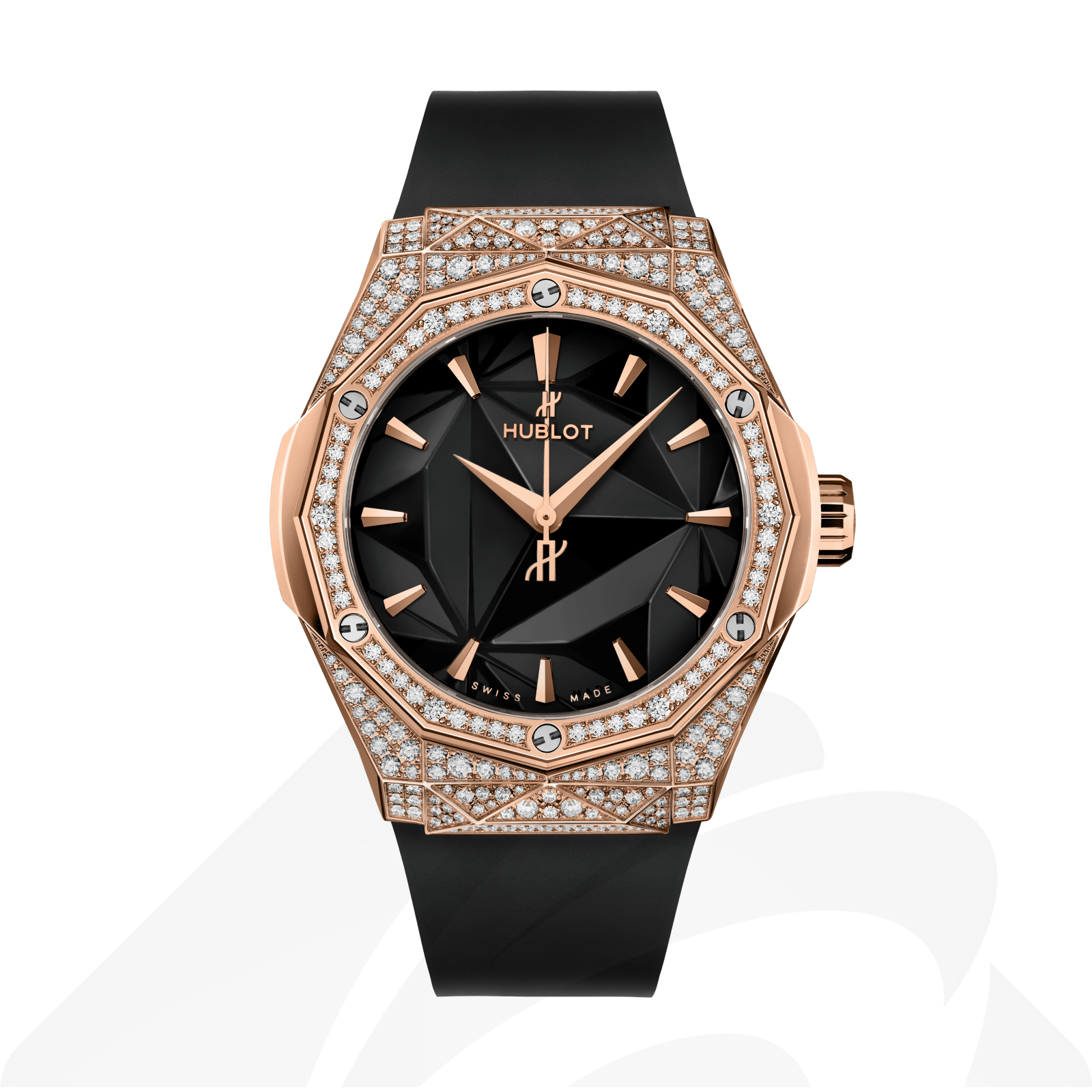 ウブロ オーリンスキー キングゴールド パヴェ  素材:18Kキングゴールド 色:ブラック