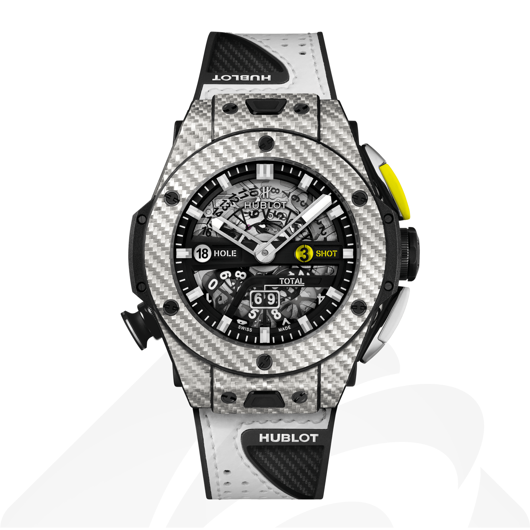 ウブロ ウニコ ゴルフ  素材:カーボンファイバー&グレーのテキサリウムのアッパーレイヤー 色:マットブラック