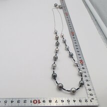 パール ネックレス 黒パール K18 (エックス線75%) 約29.1g 丸玉6.8mm