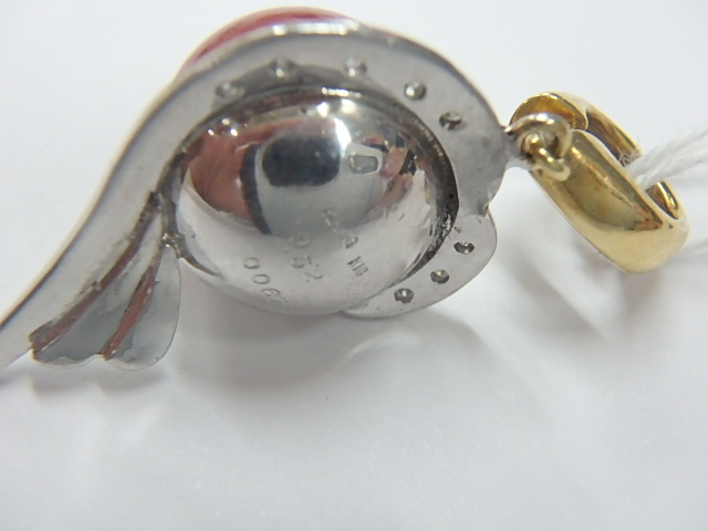 K18WG 赤珊瑚 5.9g 9.62mm 0.067ct