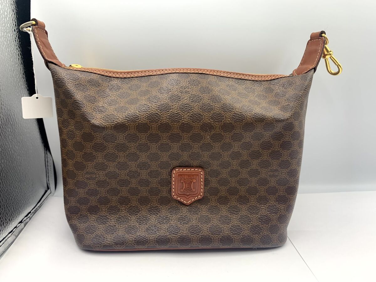 セリーヌ CELINE セカンドバッグ ポーチ レザー 茶 ブラウン