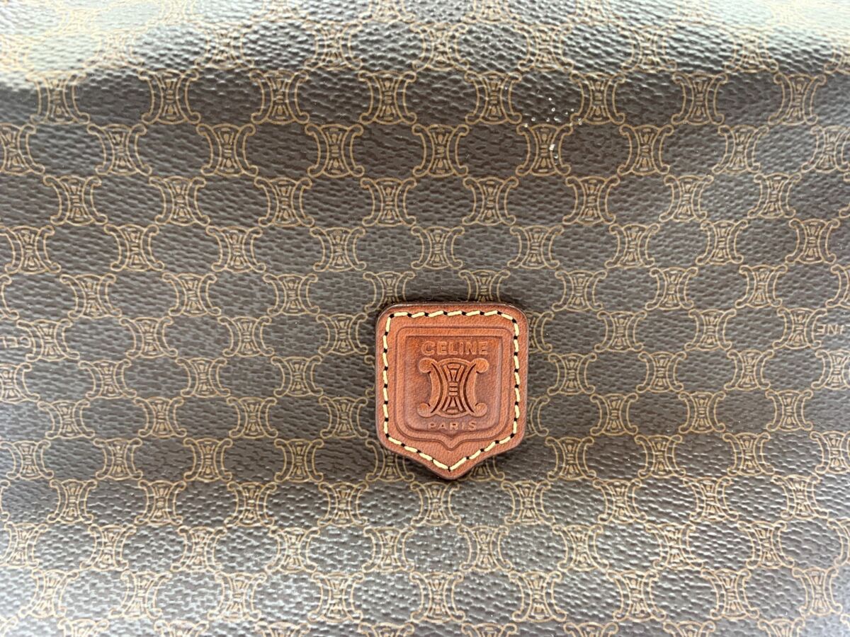 セリーヌ CELINE セカンドバッグ ポーチ レザー 茶 ブラウン