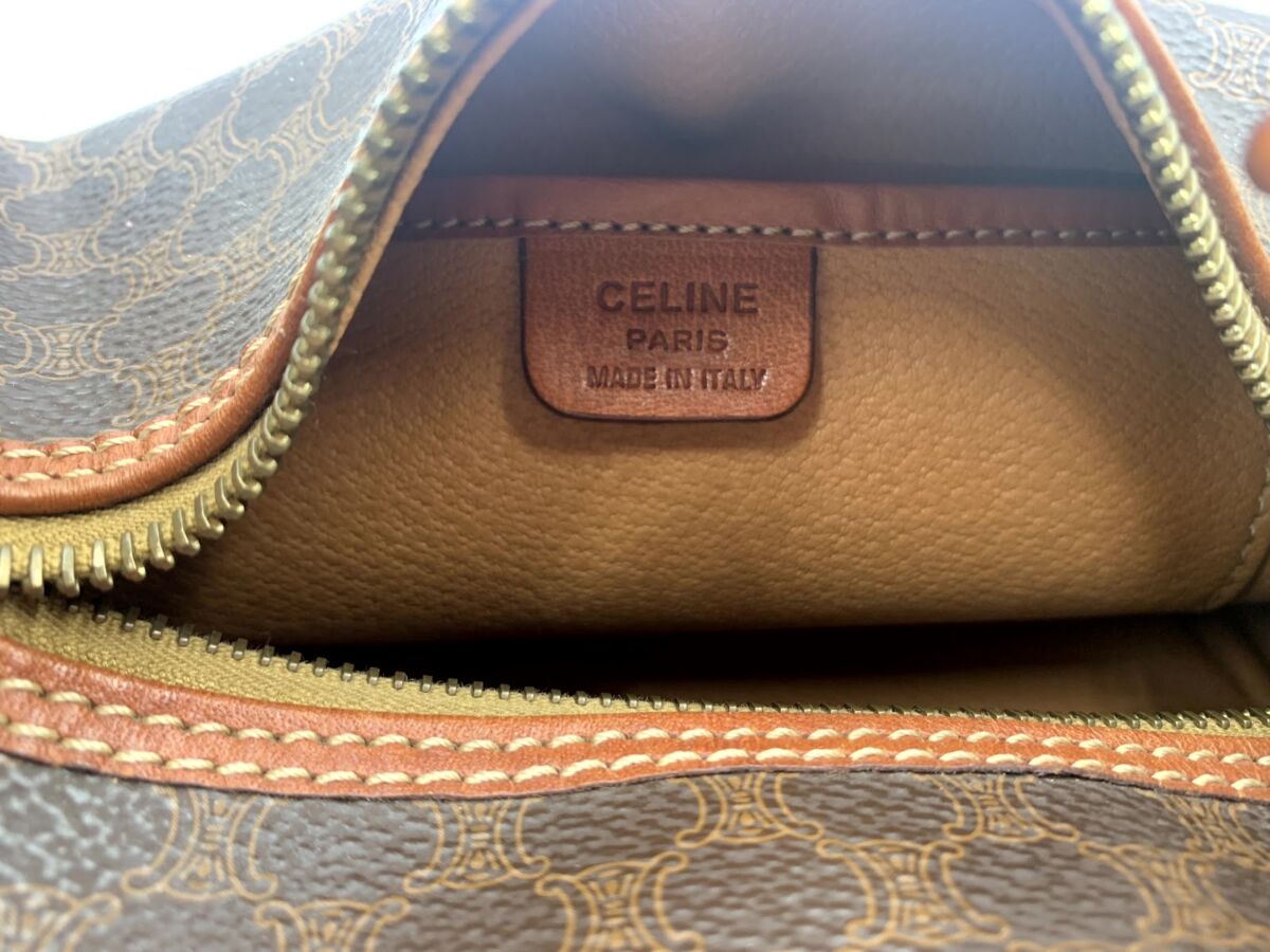 セリーヌ CELINE セカンドバッグ ポーチ レザー 茶 ブラウン
