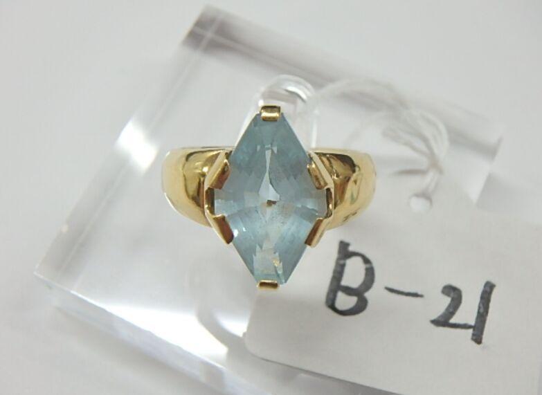 K18 ブルートパーズリング 総重量6.5g ブルートパーズ4.93ct