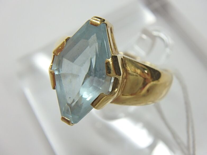 K18 ブルートパーズリング 総重量6.5g ブルートパーズ4.93ct
