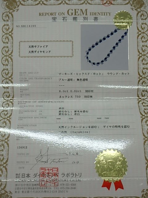 k18wg サファイア 18.8g 11.0ct 0.69ct
