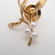 MIKIMOTO ミキモト ラペルピン K18 重量約4.3g キャッチ外し 約2.9g 針破損