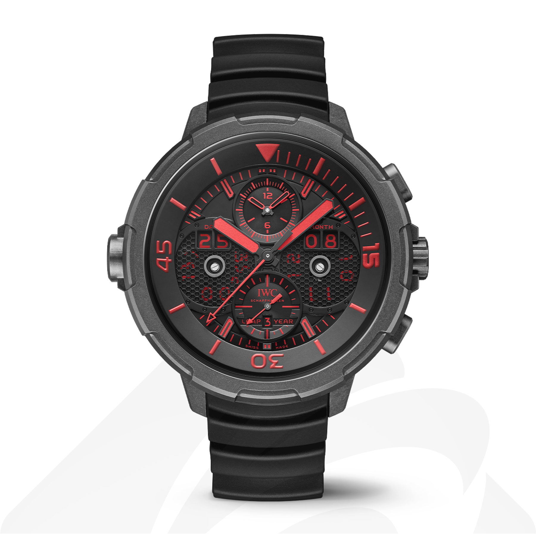 インターナショナル・ウォッチ・カンパニー アクアタイマー・パーペチュアル・カレンダー・デジタル・デイト/マンス  素材:セラタニウム® 色:ブラック