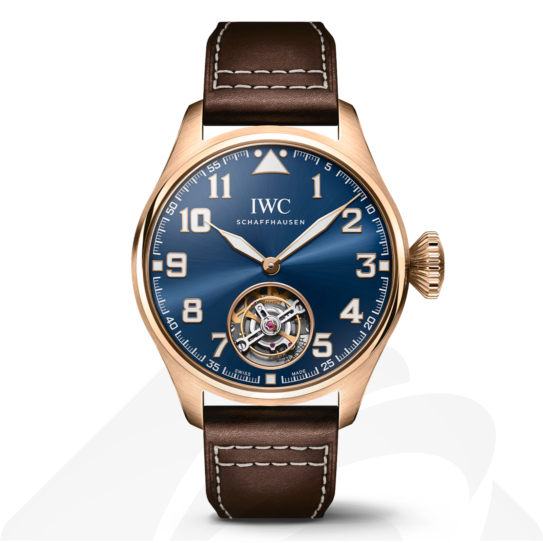 インターナショナル・ウォッチ・カンパニー ビッグ・パイロット・ウォッチ 43・トゥールビヨン “プティ・プランス”  素材:18 ct Armor Gold® 色:ブルー