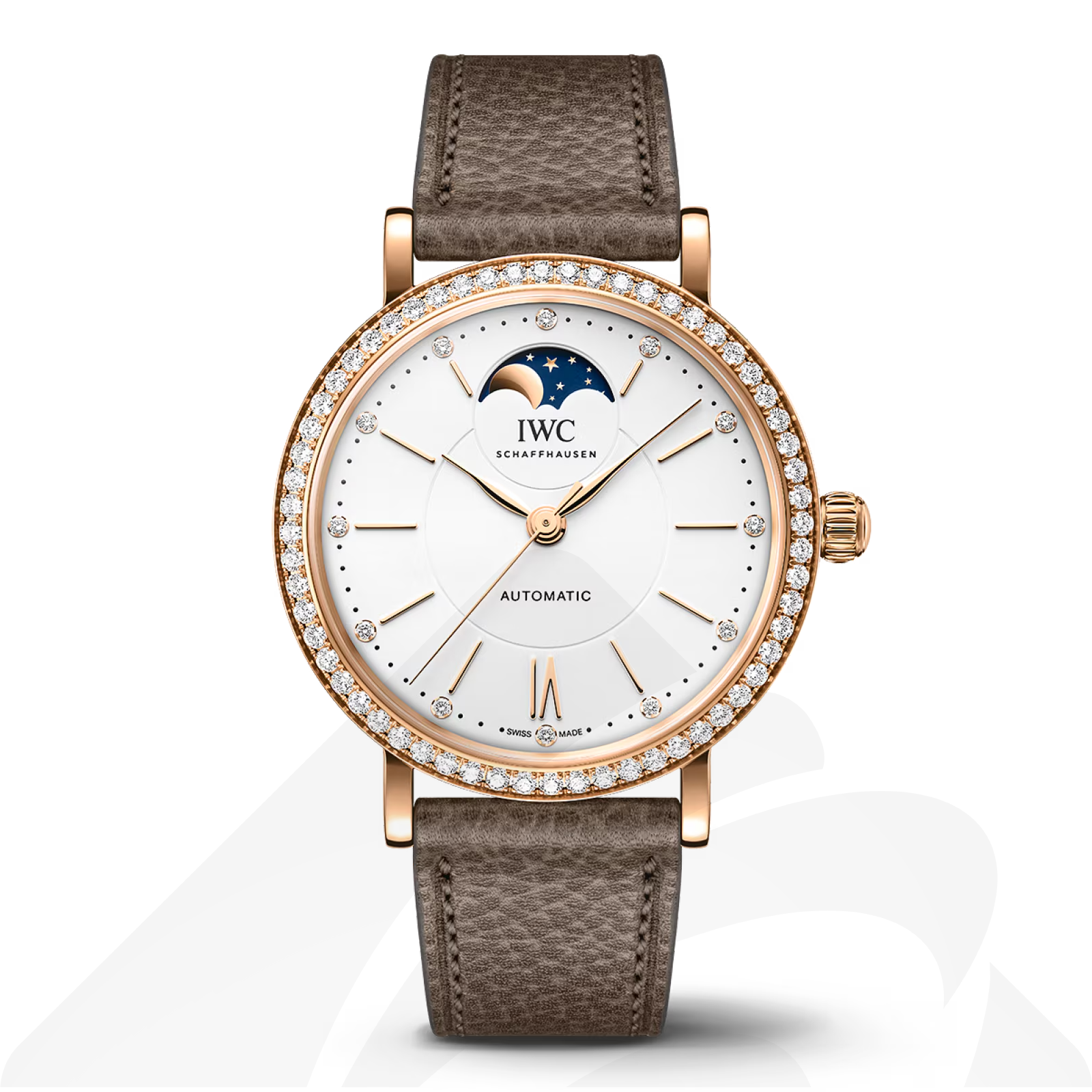 インターナショナル・ウォッチ・カンパニー ポートフィノ・オートマティック・ムーンフェイズ 37  素材:18Kレッドゴールド 色:シルバーメッキ