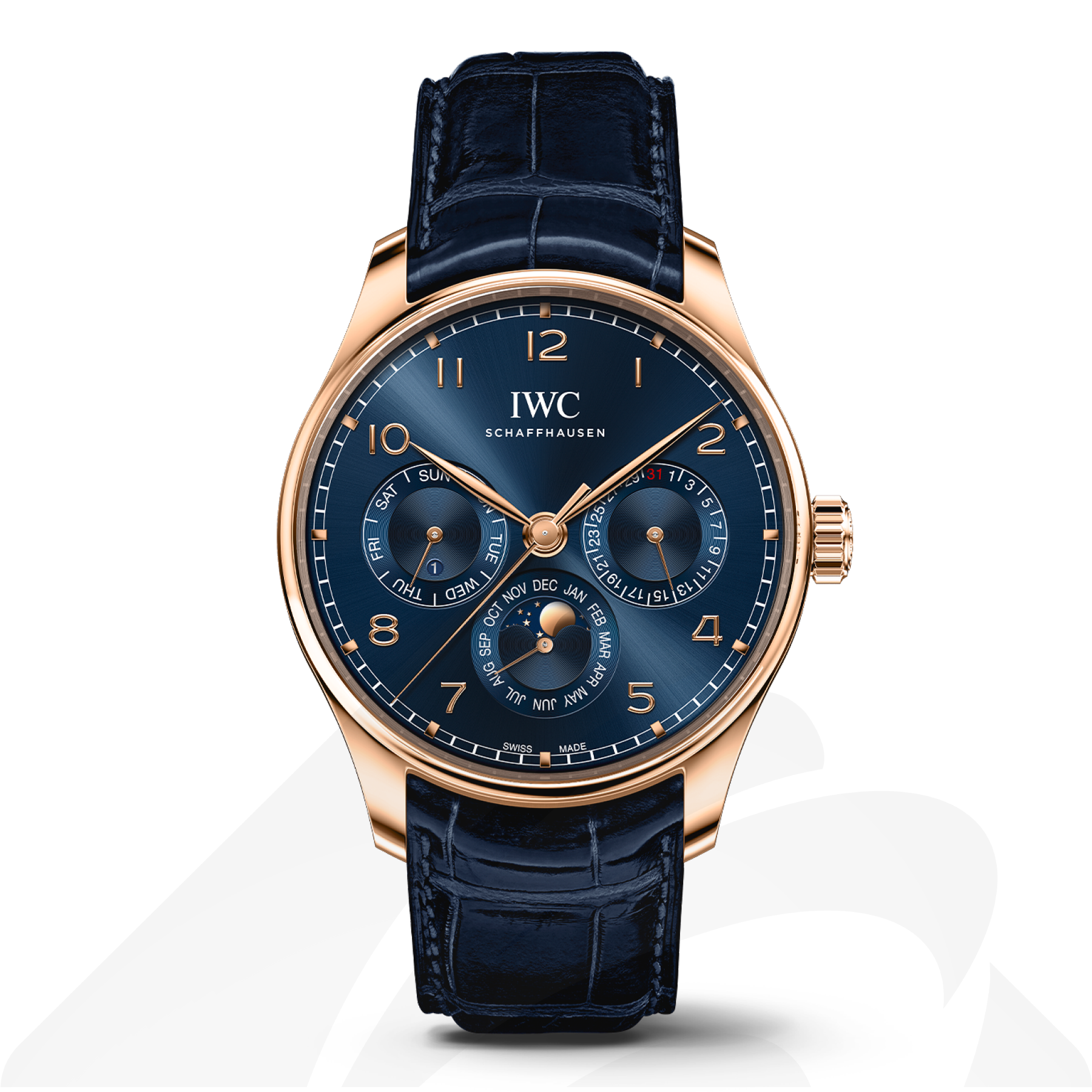 インターナショナル・ウォッチ・カンパニー ポルトギーゼ・パーペチュアル・カレンダー 42  素材:18Kレッドゴールド 色:ブルー