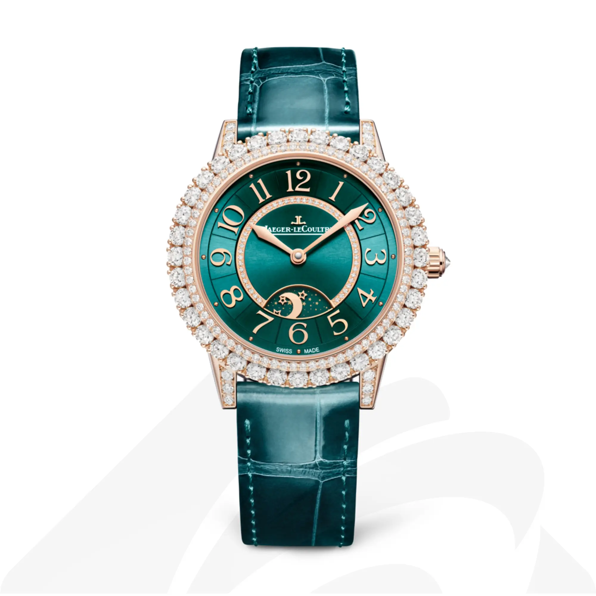 ジャガー・ルクルト ダズリング・ランデヴー ナイト&デイ  素材:ピンクゴールド 色:グリーン