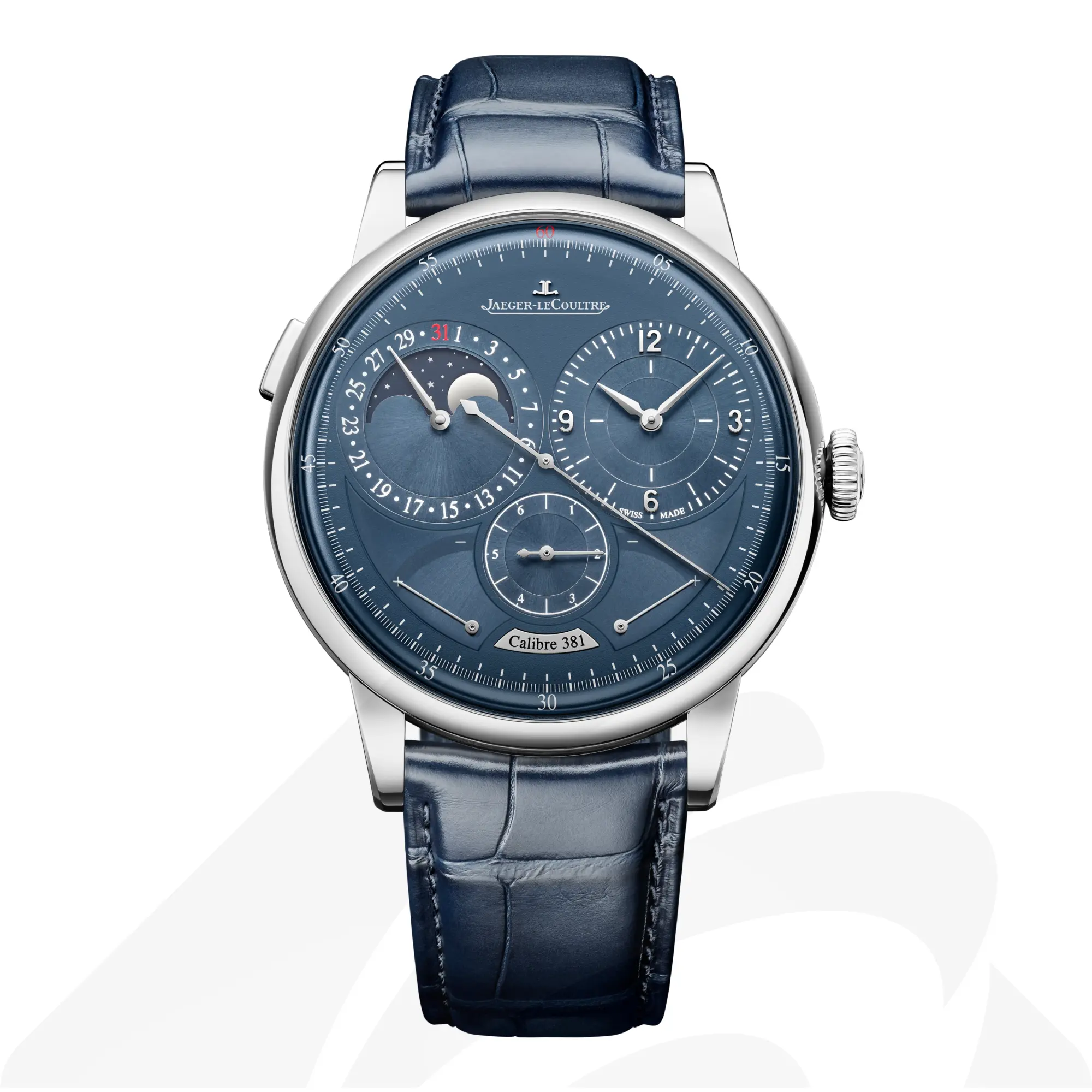 ジャガー・ルクルト デュオメトル カンティエーム・ルネール  素材:ステンレススチール 色:ブルー