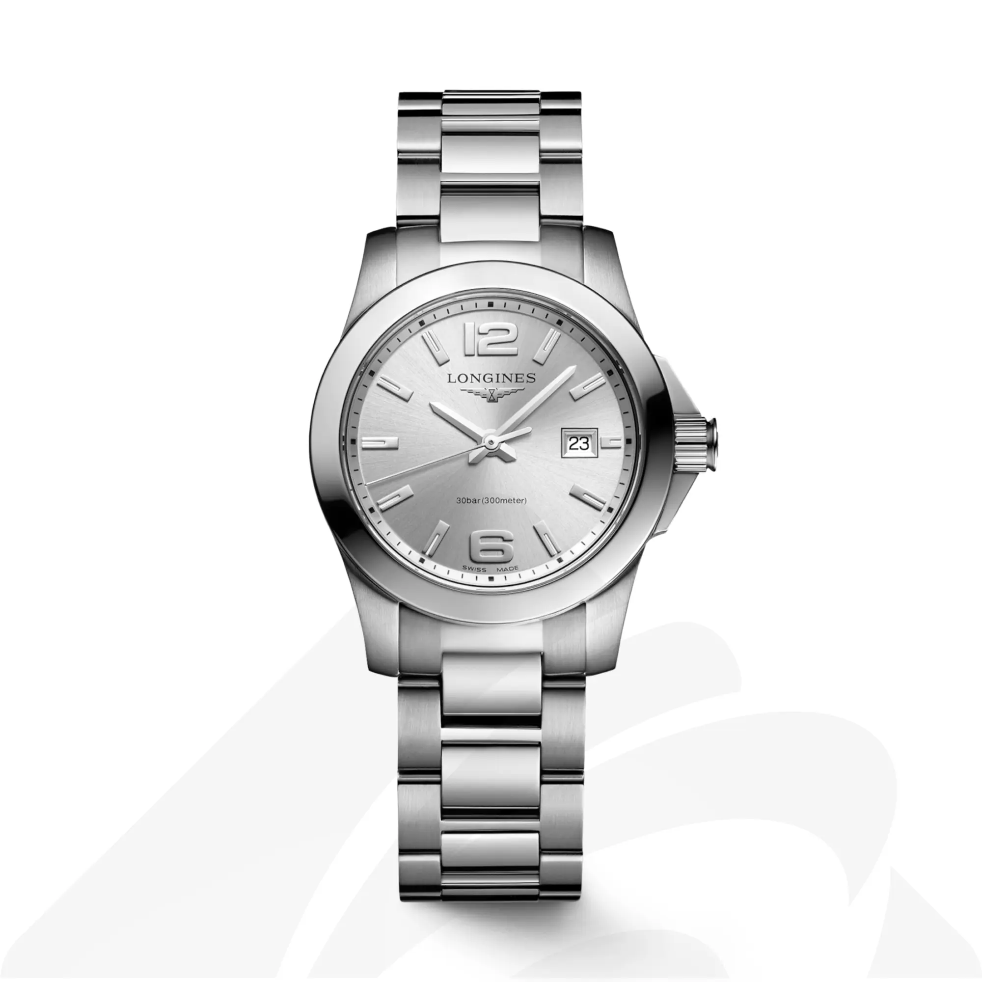 ロンジン コンクエスト  素材:ステンレススティール 色:シルバーサンレイ