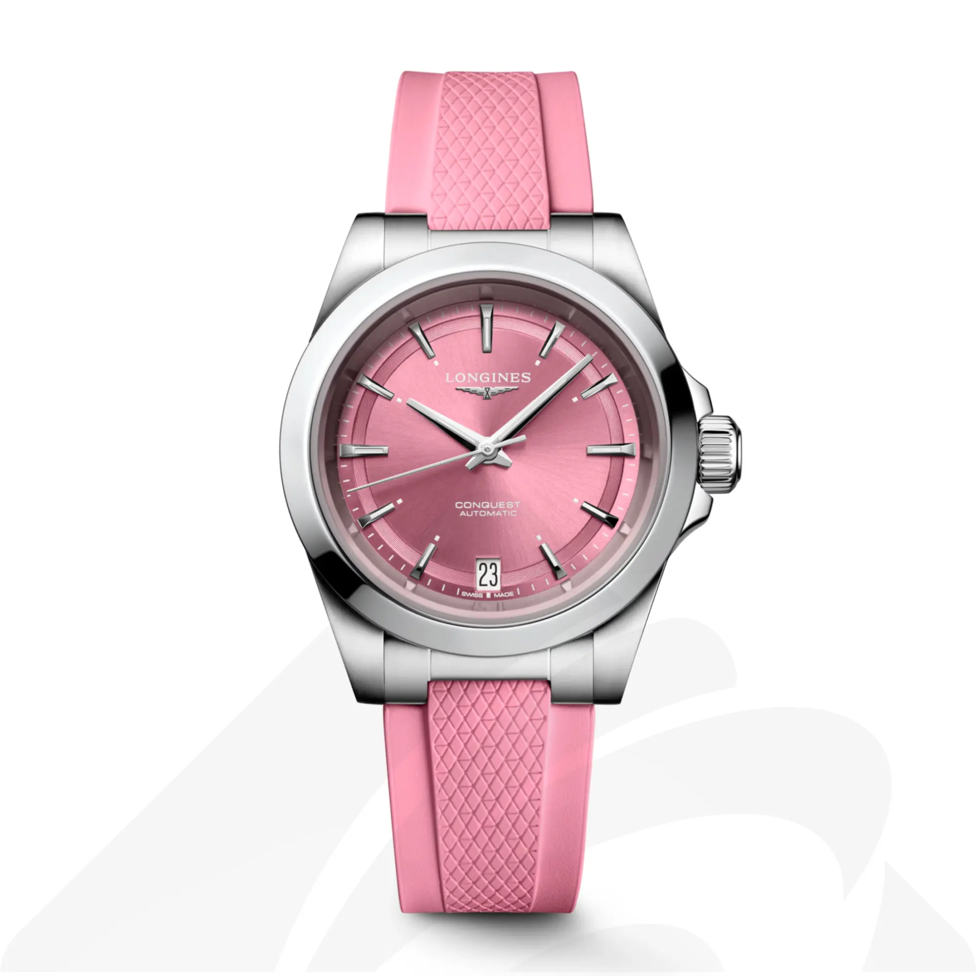 ロンジン コンクエスト  素材:ステンレススティール 色:ピンクサンレイ