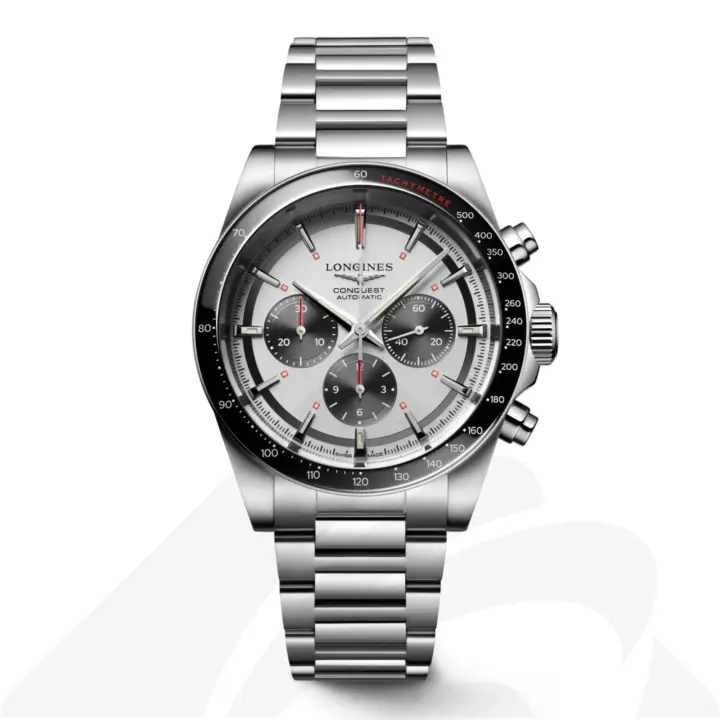 ロンジン CONQUEST CHRONOGRAPH  素材:ステンレススティール＆セラミック 色:シルバーマット／ブラック